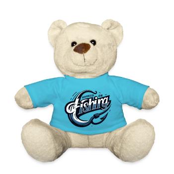 Design graphique moderne élégant « Accro à la pêche » - Nounours - bleu outremer - Devant