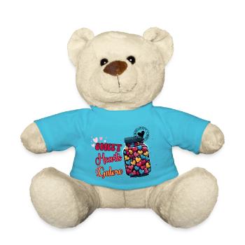 Candy Jar of Hearts - Sweethearts Galore Graphic - Teddy Bear - atoll blue - Front