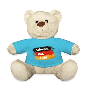 Black - Red - Gold - Germany - Teddy Bear - atoll blue - Front