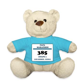 T-shirt Papa Marathon - Nounours - bleu outremer - Devant