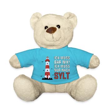 I don't have to do anything, I just have to go to Sylt lighthouse - Teddy Bear - atoll blue - Front