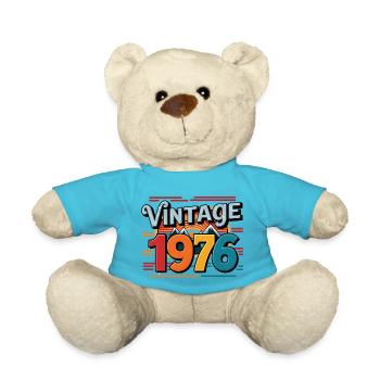 Vintage 1976 47 Year Old Birthday Gift Man Fe - Teddy Bear - atoll blue - Front