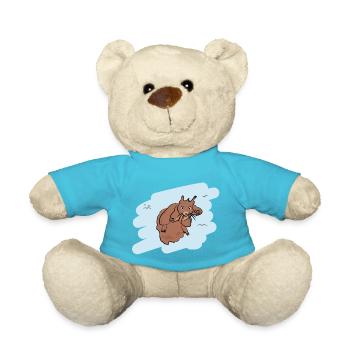 Design d’illustration « Bisous d’écureuil » - Nounours - bleu outremer - Devant