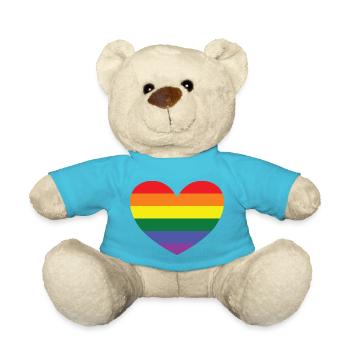 RAINBOW HEART - Teddy - Atollblau - Vorne