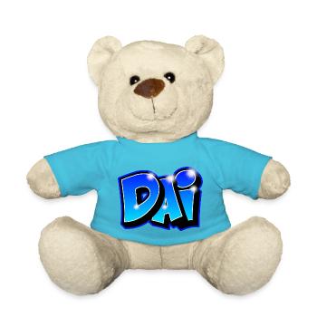 Graffiti "DAI" printable on any medium - Teddy Bear - atoll blue - Front