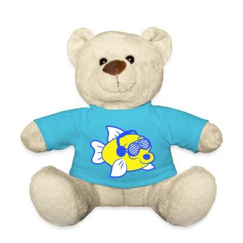 Fête, lait, vache, taureau, ferme, animal, visage, club de musique - Nounours - bleu outremer - Devant