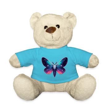 Galaxy Moth - Cosmic Space Themed Fantasy - Teddy Bear - atoll blue - Front