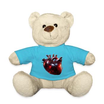 Herz aus Glas - Teddy - Atollblau - Vorne