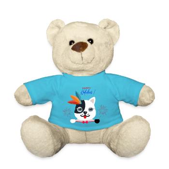 Greetings from a blue-eyed cat. - Teddy Bear - atoll blue - Front