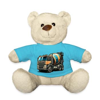 Cement mixer large - Teddy Bear - atoll blue - Front