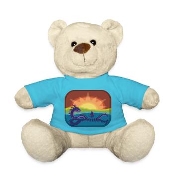 Loch Monster in Regenbogenlandschaft - Teddy - Atollblau - Vorne