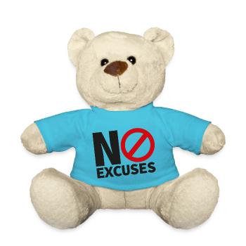 NO EXCUSES black - Teddy Bear - atoll blue - Front