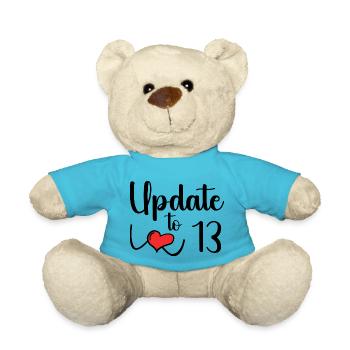 update to 13 - funny 13th birthday - Nounours - bleu outremer - Devant