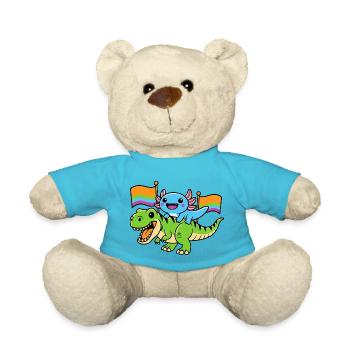 Transgender Axolotl Dino Ride - Teddy Bear - atoll blue - Front