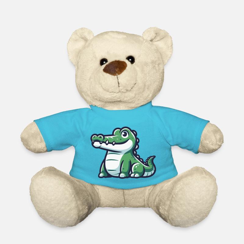 Friendly crocodile from a tropical adventure - Teddy Bear - atoll blue