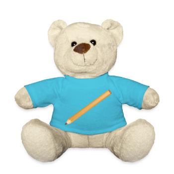 Simple pencil motif – classic and creative - Teddy Bear - atoll blue - Front