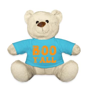 Boo Y'all Halloween T-shirt Design - Teddy Bear - atoll blue - Front