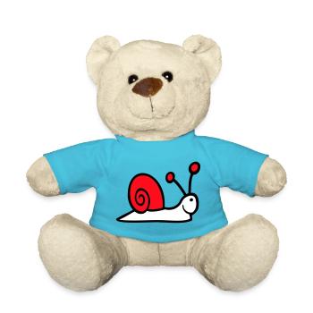 Snail Shell Cute Cute Happy Cool - Teddy Bear - atoll blue - Front