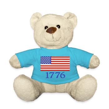 1776 Amerikanische Flagge bestickt - Teddy - Atollblau - Vorne
