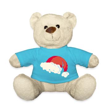 Christmas Santa Hat Flat Design - Teddy Bear - atoll blue - Front