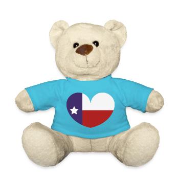Drapeau du cœur du Texas - Nounours - bleu outremer - Devant