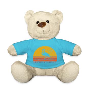 Flamingo at sunset - Teddy Bear - atoll blue - Front