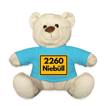 ANCIEN CODE POSTAL RÉTRO 2260 NIEBÜLL – MER DU NORD - Nounours - bleu outremer - Devant