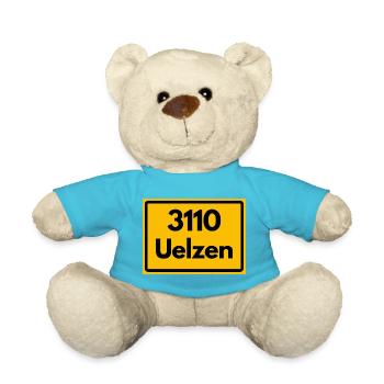 OLD POSTCODE ZIP CODE 3110 UELZEN HUNDERTWASSER - Teddy Bear - atoll blue - Front
