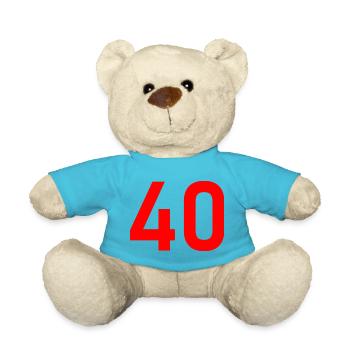 40. 40 ANS. 40e ANNIVERSAIRE. ANNIVERSAIRE 40 ANS. - Nounours - bleu outremer - Devant