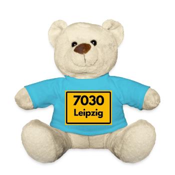 7030 LEIPZIG HEIMATSTOLZ ORIGINAL KULT PUR SACHSEN - Teddy - Atollblau - Vorne