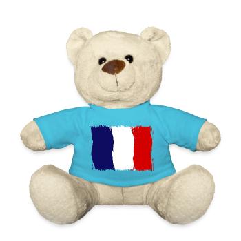 Frankreich Fanshirt für Frankreich Fans France - Teddy - Atollblau - Vorne