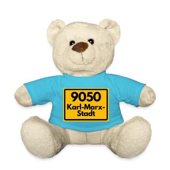 9050 PLZ SACHSEN KARL-MARX-STADT ALTE POSTLEITZAHL - Teddy - Atollblau - Vorne