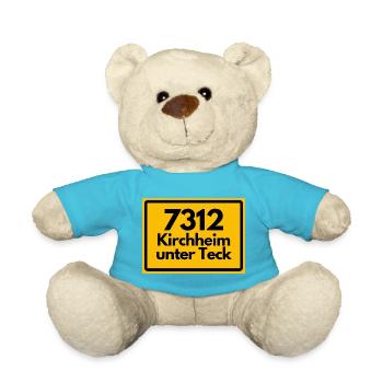 ALTE POSTLEITZAHL 7312 PLZ KIRCHHEIM UNTER TECK - Teddy - Atollblau - Vorne