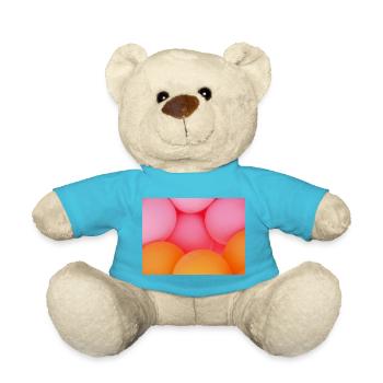 Brightly coloured balloons in orange pastel colours - Teddy Bear - atoll blue - Front