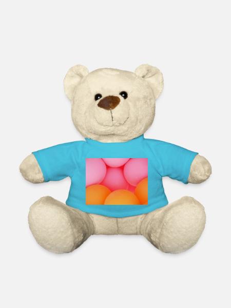 Brightly coloured balloons in orange pastel colours - Teddy Bear - atoll blue