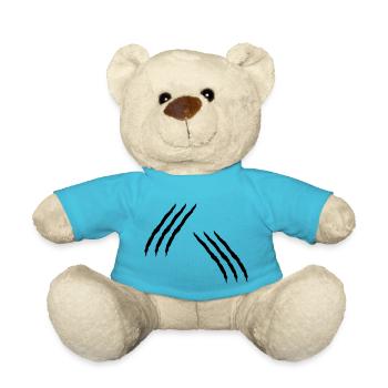 Scratch Cats Monster Attack Wound Flesh Wound - Teddy Bear - atoll blue - Front