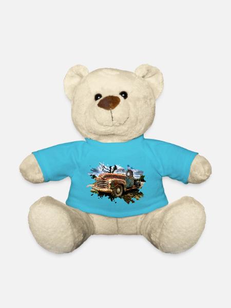 Vieille camionnette - Nounours - bleu outremer