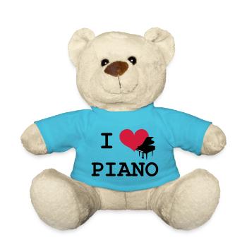 I Love Piano - Teddy Bear - atoll blue - Front