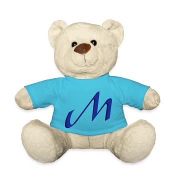 M, Buchstaben, Letters, Initialen - Teddy - Atollblau - Vorne