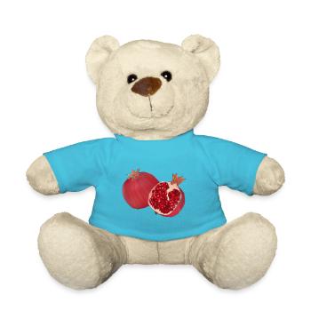 Granatapfel Grafik Logo Frucht Obst Zeichnung - Teddy - Atollblau - Vorne