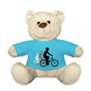 3 friends team sport crew race race cyclists - Teddy Bear - atoll blue - Front