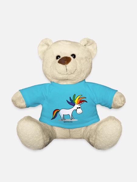 Punk Einhorn, Punky Unicorn, lgbt pride - Teddy - Atollblau