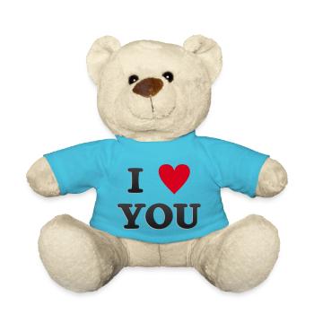 Ich liebe dich - Teddy - Atollblau - Vorne