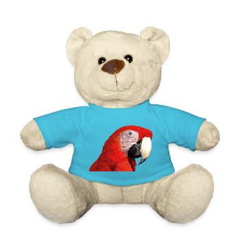 Red macaw - Teddy Bear - atoll blue - Front
