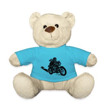 Motorbike rider - Teddy Bear - atoll blue - Front