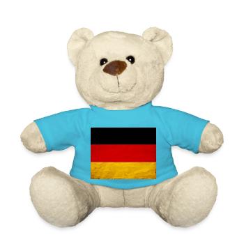 Maske Deutschland Flagge als used look - Teddy - Atollblau - Vorne