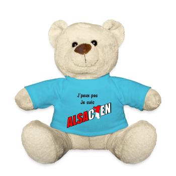 T-shirt humour alsace Jpeux pas jsuis alsacien - Nounours - bleu outremer - Devant