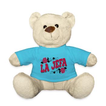 La Jefa Funny Spanish Boss Babe Saying - Teddy Bear - atoll blue - Front