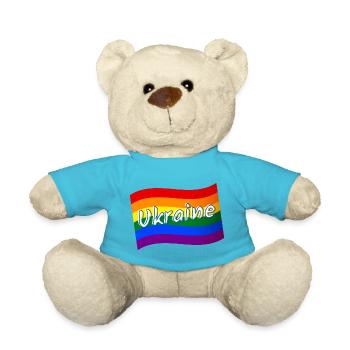 Ukraine Pride Ukrainian Pride drapeau arc-en-ciel LGBTQ - Nounours - bleu outremer - Devant