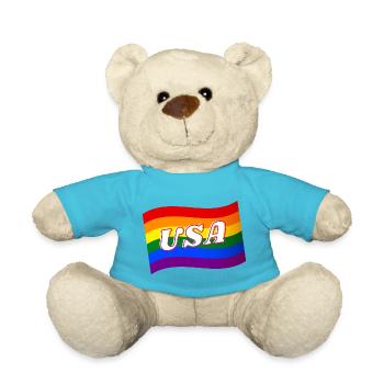 Gay Pride USA Amérique drapeau arc-en-ciel FIERTÉ LGBTQ - Nounours - bleu outremer - Devant